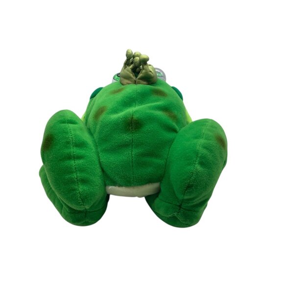 Vtg Frog Prince Googly Eyes Frog Plush Puppet Toy Crown 9" Stuffed Animal - Picture 2 of 4